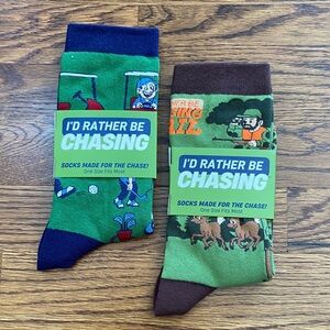 Bundle of 2 Pairs of Humorous I’d Rather Be Chasing Socks for Men